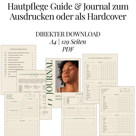 Haut-Transformation in 30 Tagen Guide und Journal als Print oder Hardcover in 2 Sprachen