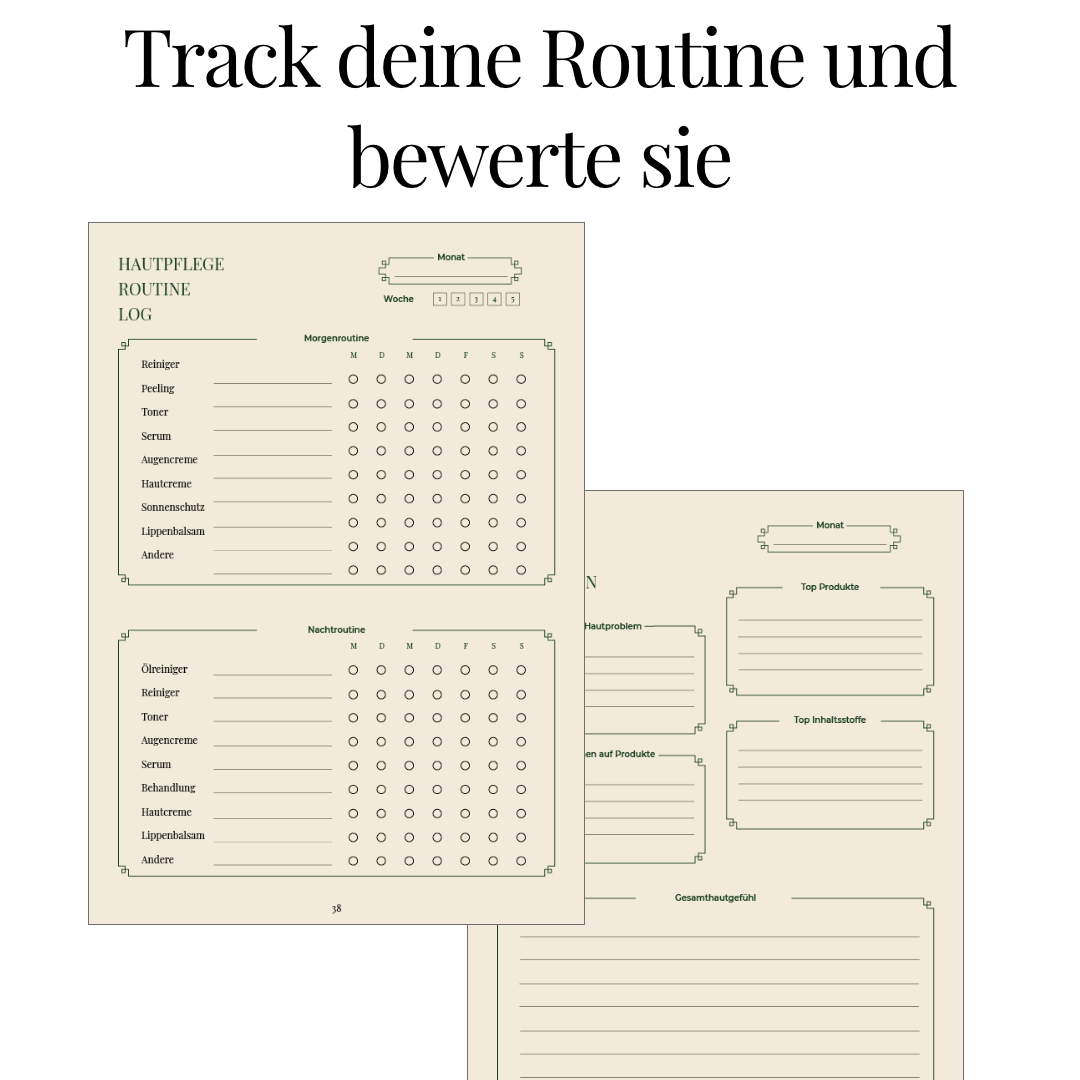 Skin Transformation in 30 Days Guide and Journal as print or hardcover in 2 languages