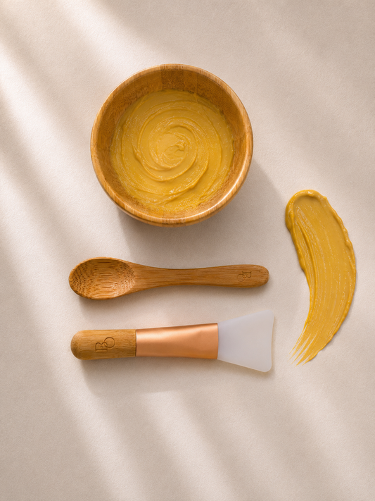 Fruit Enzyme Peeling Clay Mask mit Bambusschale, -löffel und Pinsel